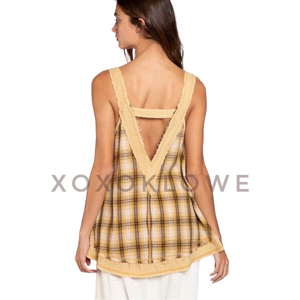 POL Plaid Relaxed Fit Boho Tank Top - Picture 7 of 15